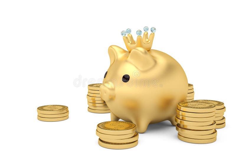 gold piggy bank