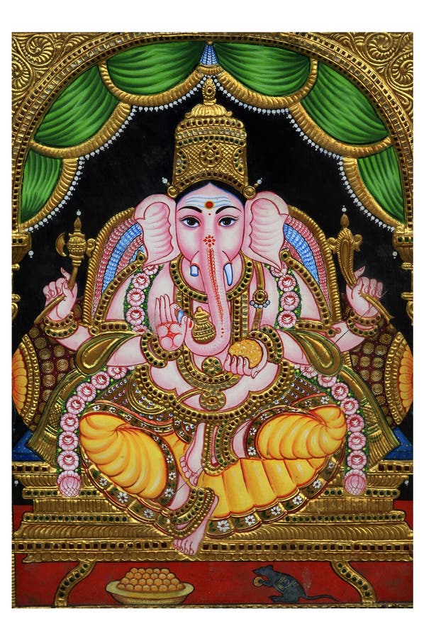 Gold plated ganesha painting