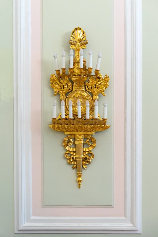 Gold Plated Vintage Wall Candle Holders