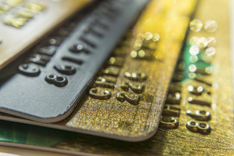 Gold And Platinum Credit Cards Close Up Stock Photo Image Of Focus