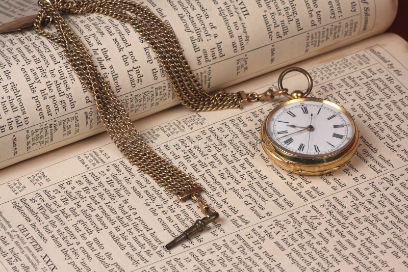 Gold Pocket Watch on Old Bible Stock Photo Image of antique, retro