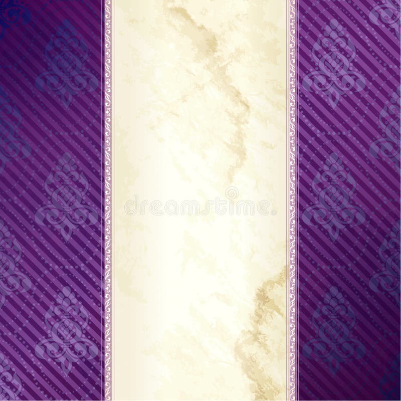 Gold and purple vertical Victorian banner