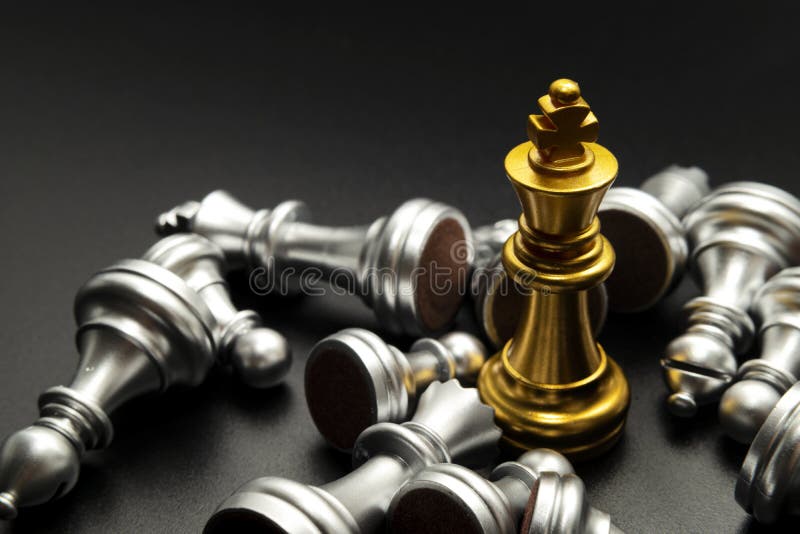 Premium Photo  The gold queen chess piece standing with falling