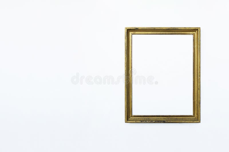 Gold Rectangular Frame Right for Painting or Picture on White
