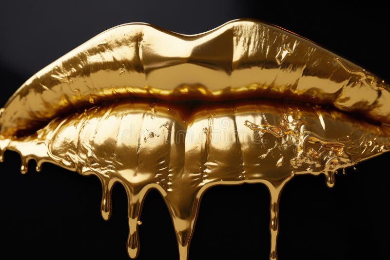 Drip Gold Lips Stock Illustrations 42 Drip Gold Lips Stock