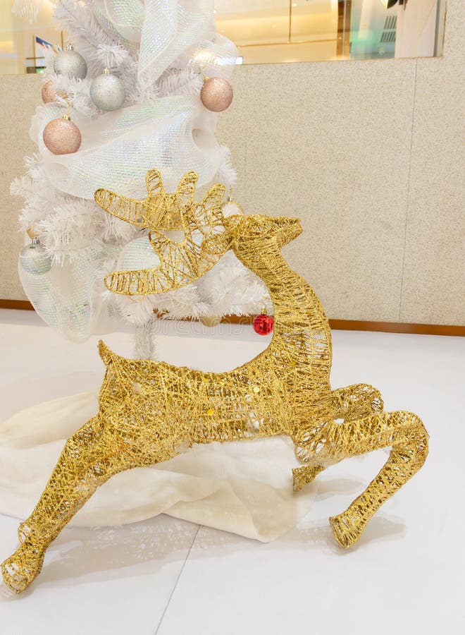 Gold Reindeer in the Indoor at Vertical Composition Stock Image Image of gold, celebration