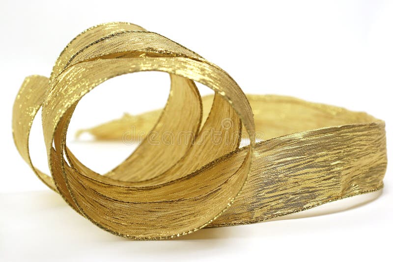 Gold ribbon stock photo. Image of birthday, wide, wrapping 6650510