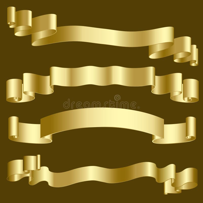 Gold ribbons and banners