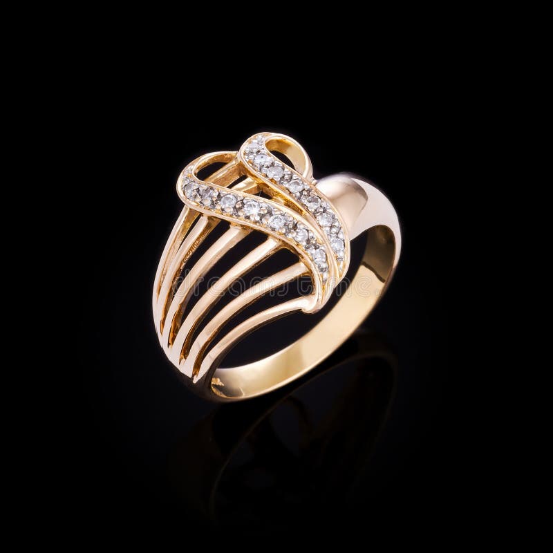 Gold ring with diamonds stock image. Image of gift, decoration 49496629