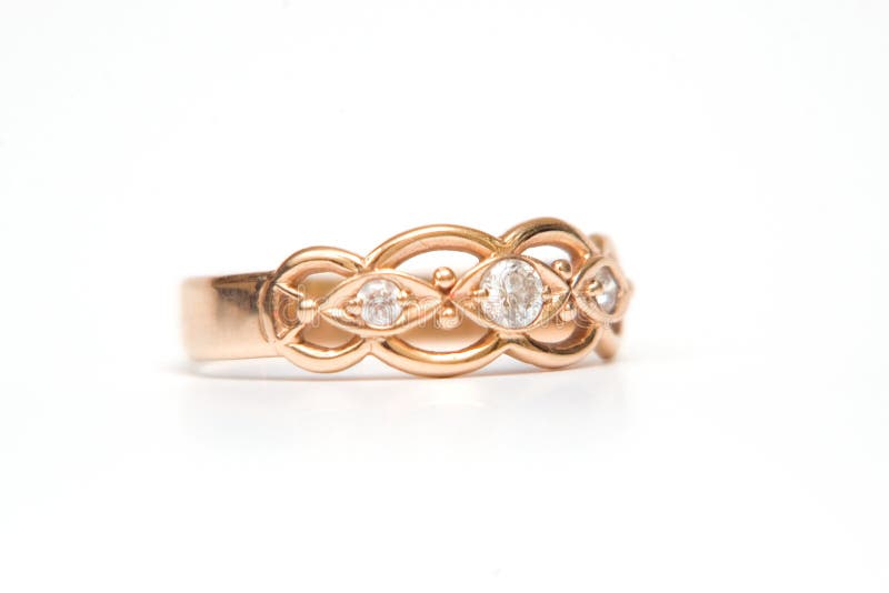 Gold ring with diamonds