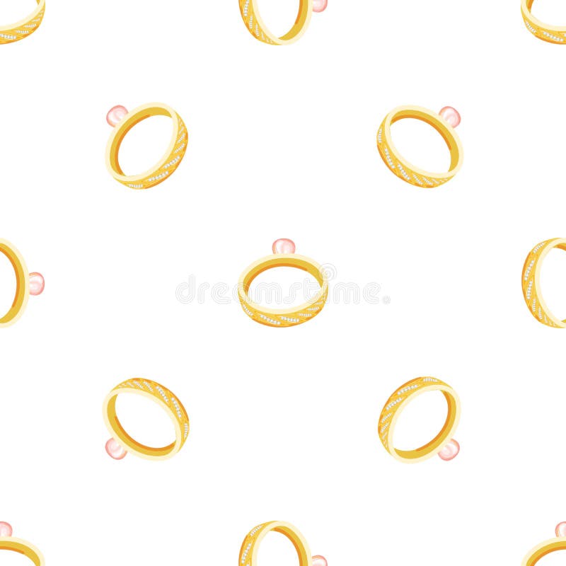 Gold Ring Jewellery Pattern Seamless Vector Stock Vector - Illustration ...