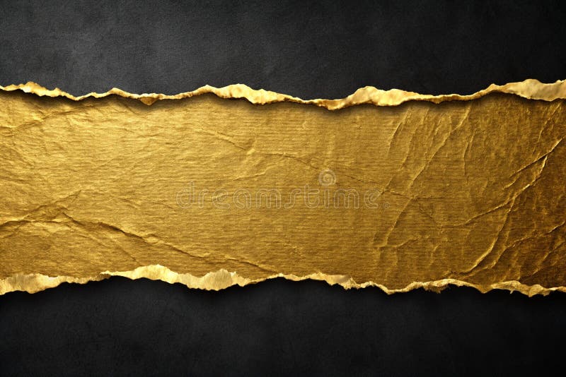 Gold Ripped Paper on Black Background for Design or Presentation vector illustration