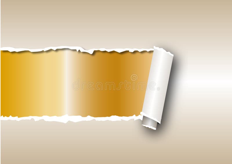 Gold ripped paper stock illustration