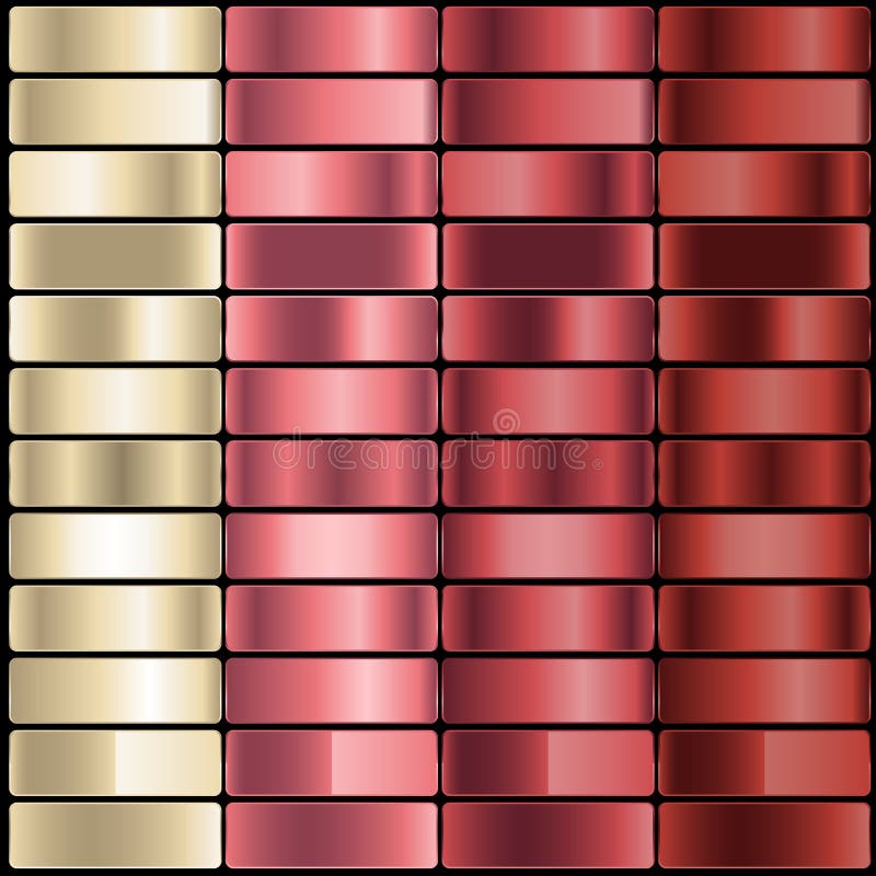 Gold Rose and Red Metallic Gradient Collection