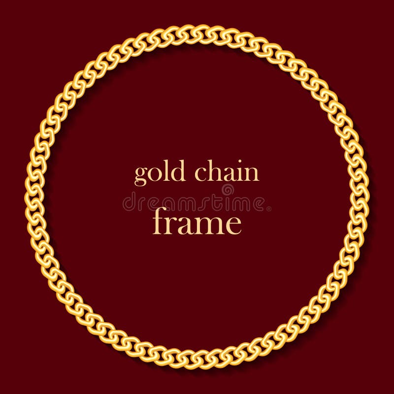 Set of Circle Golden and Silver Chain Frames Stock Vector