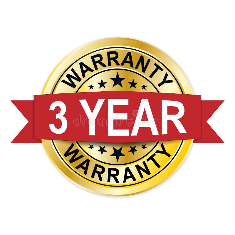 Warranty 3 year gold round medal web seal