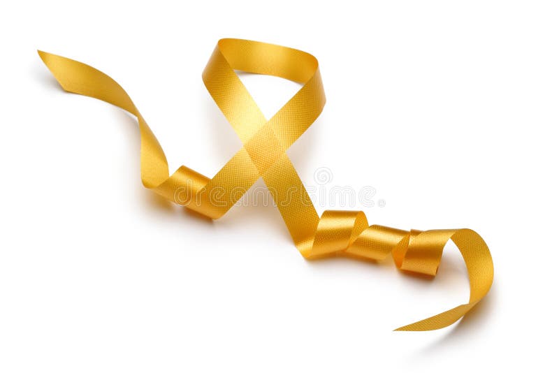 Gold satin ribbon stock images