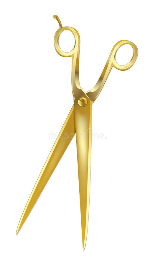 Gold Emblem Badge Scissors Icon Database Stock Vector (Royalty