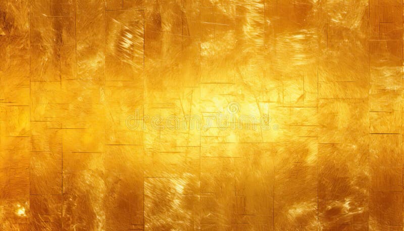 Gold shabby surface with rectangles. Abstract golden texture surface background. Generative AI. AI generated
