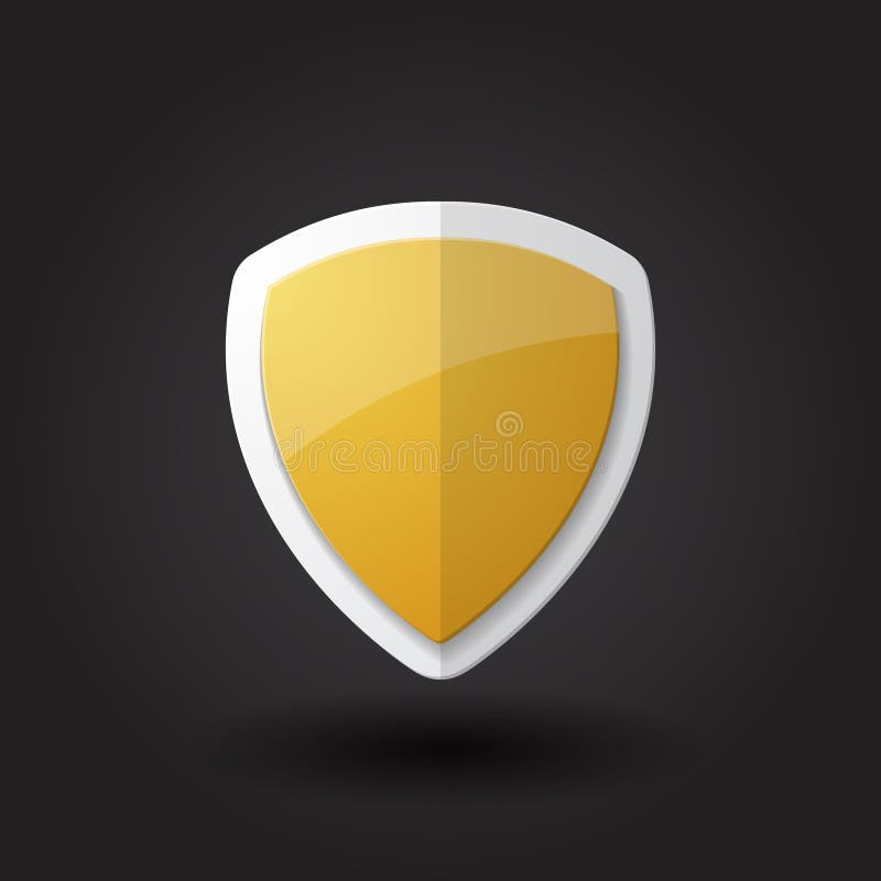 Gold shield vector stock illustration