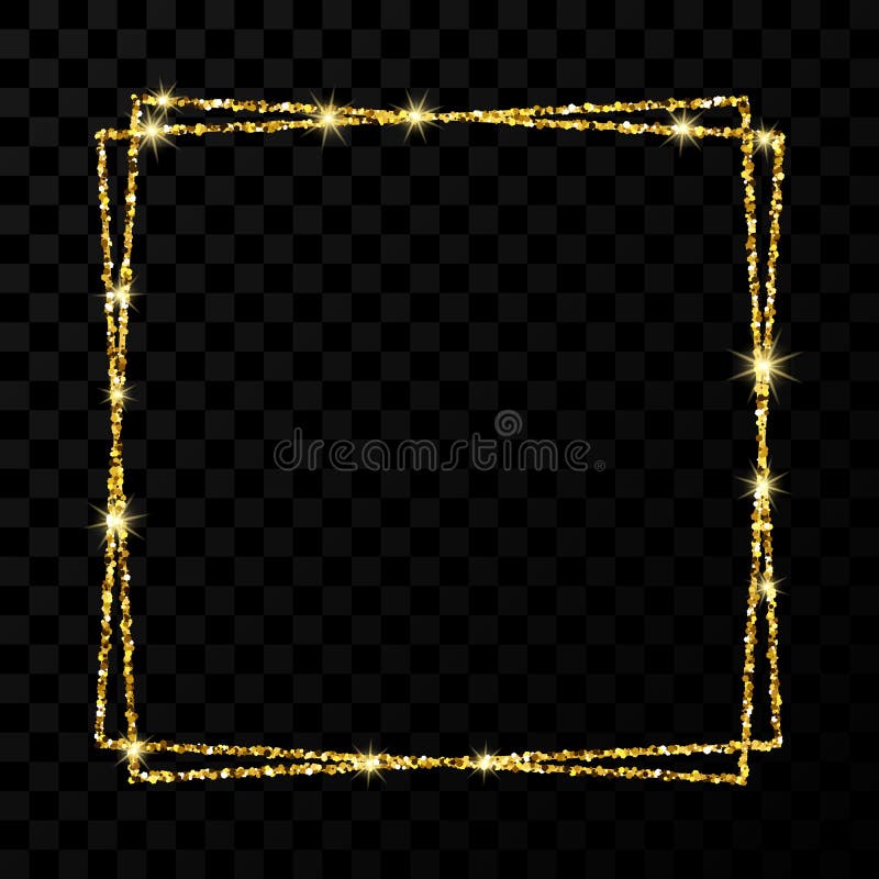 Download Gold Shiny Double Hexagon Frame With Light Effects Stock ...