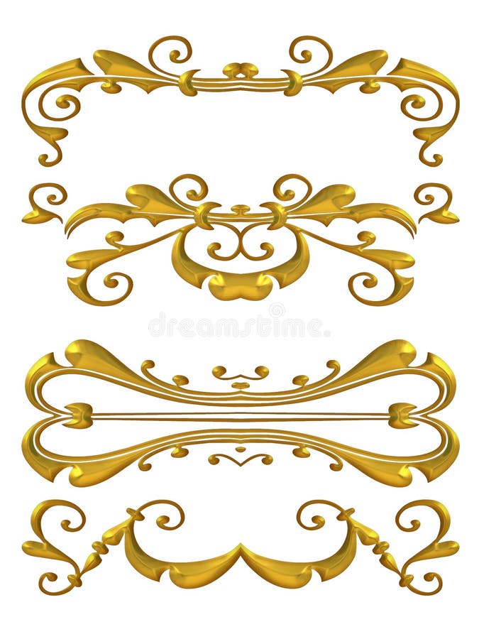 Gold Shiny Flourish Designs