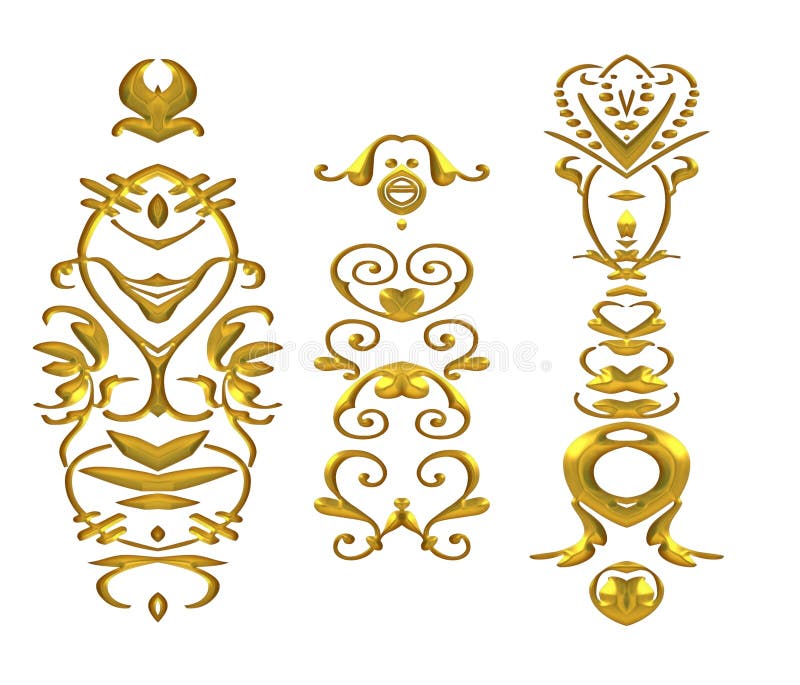 Gold Shiny Flourishes Clip Art