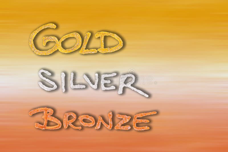 Gold silver bronze stock photo. Image of white, silver 87797100