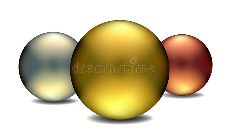 Gold, Silver and Bronze Globes