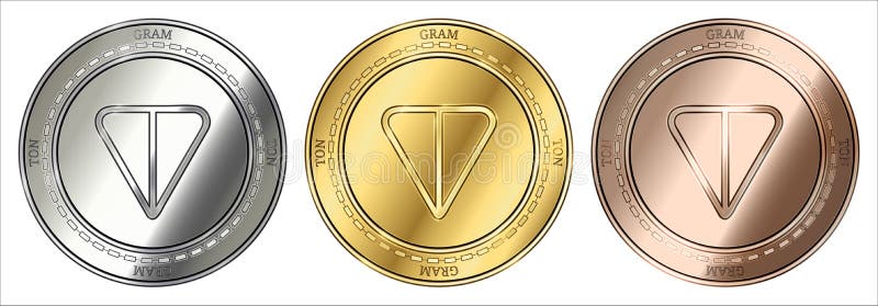Downtown liter Tidsplan GRAM TON coin set. stock vector. Illustration of cryptocurrencycoinset -  115187591