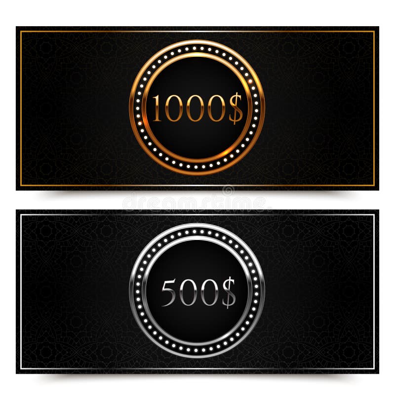 Gold And Silver Gift Voucher Stock Vector Illustration of elegant