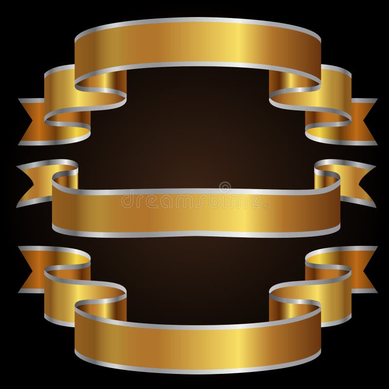 Gold ribbon stock vector. Illustration of decoration, ribbon 8831357