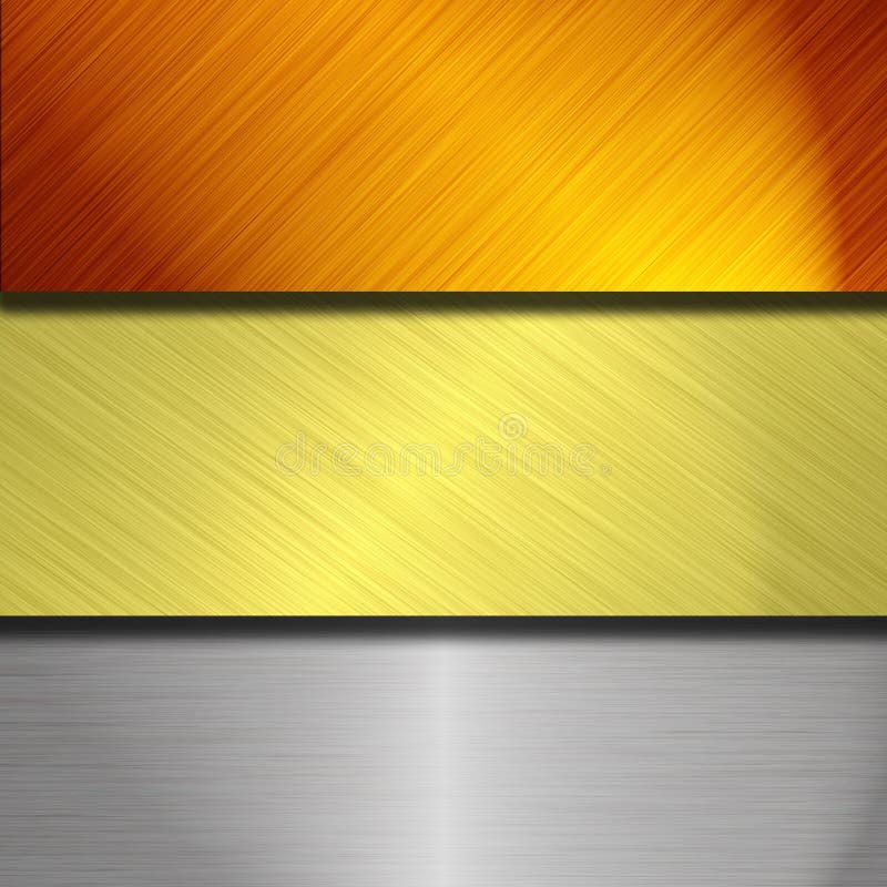 Gold Silver Bronze Gradient Background. Golden Metal Rose Foil Copper