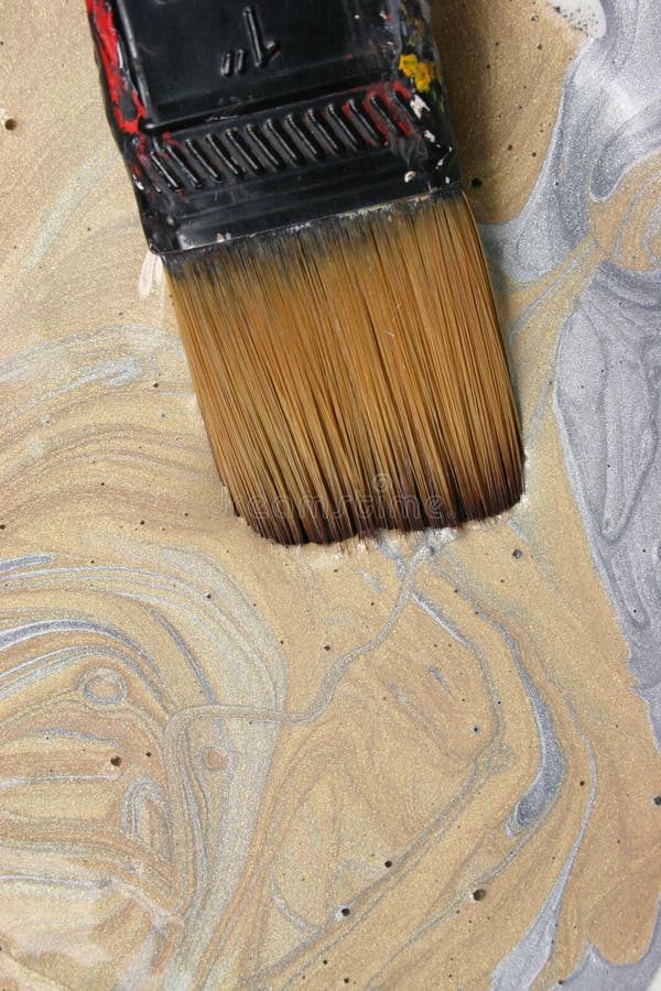 Gold and Silver Paint stock photo. Image of paintbrushes 2446632