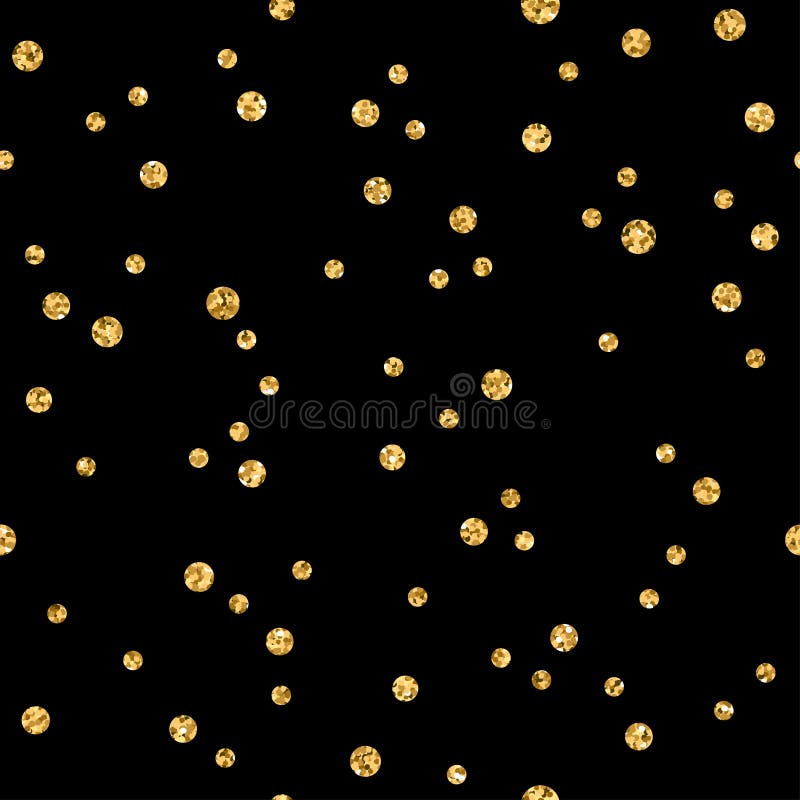 Gold small circle chaotic on black 1 stock illustration