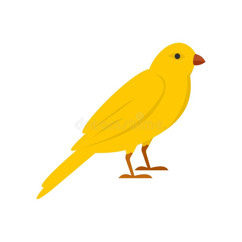 Gold Song Bird Icon, Flat Style Stock Vector - Illustration of light, animal:  158725379