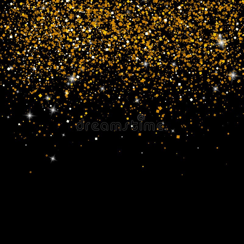 Gold Sparkles on Black Background. Luxury Golden Shiny Abstract Texture ...