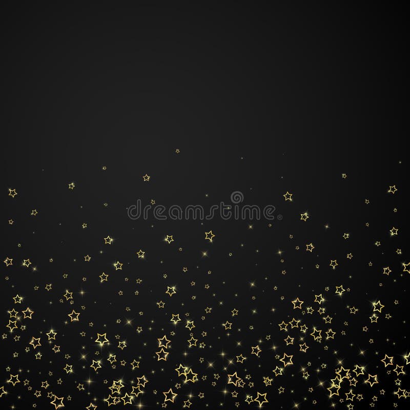 Gold Sparkling Star Confetti. Stock Illustration - Illustration of ...