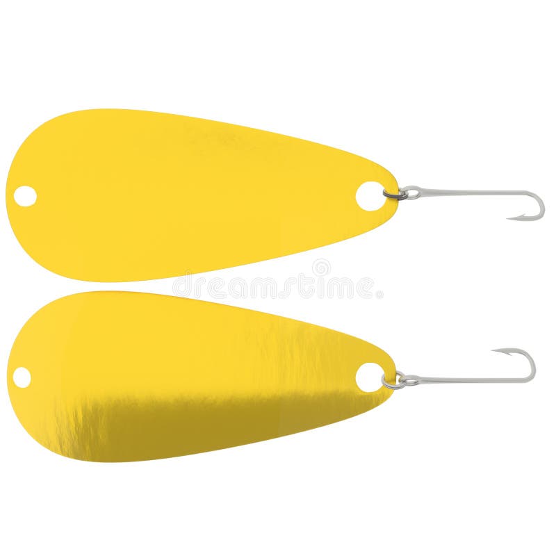 Gold Spoon Fishing Lure. stock illustration. Illustration of metal