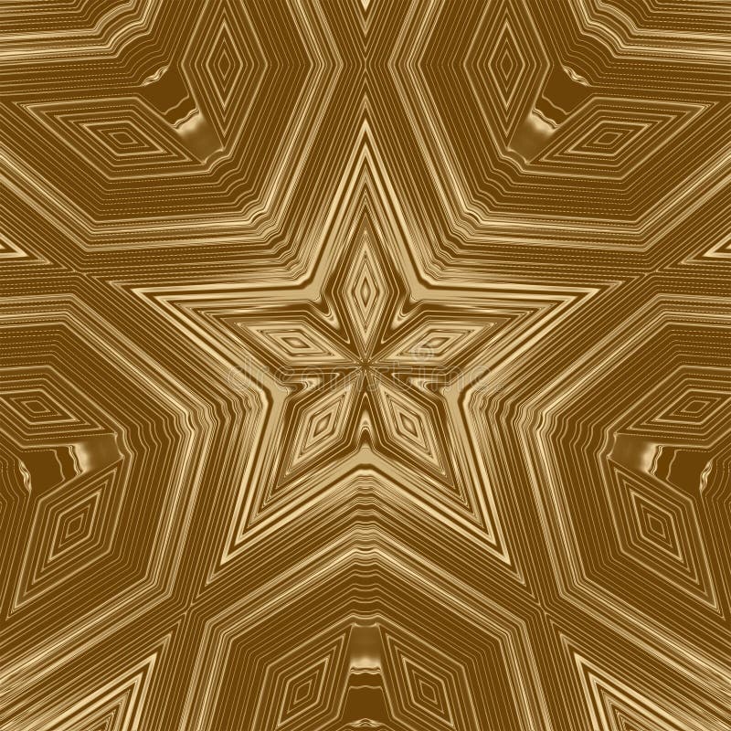 Gold Star Background And Light Abstract Design, Illustration Stock