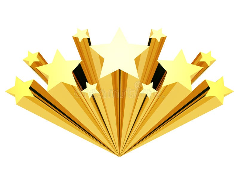 Gold Star Clip Art Isolated on a White Stock Illustration