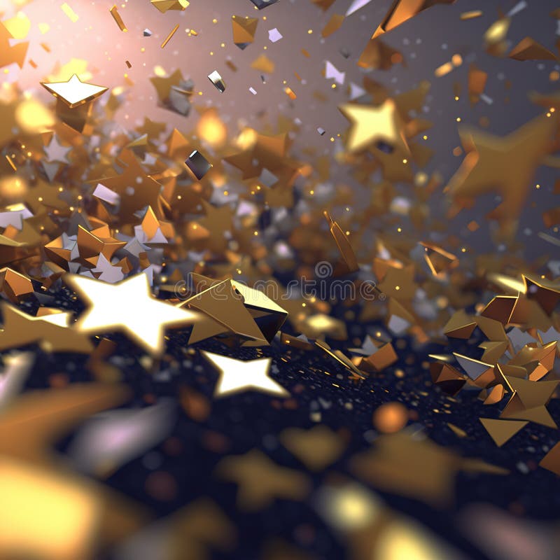 Gold Star Confetti. AI Render Stock Illustration Illustration of xmas, overlay 263817316