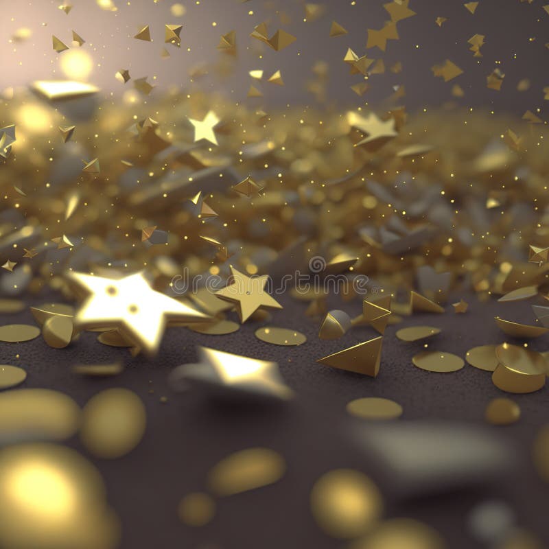 Gold Star Confetti. AI Render Stock Illustration Illustration of xmas, gift 268098933
