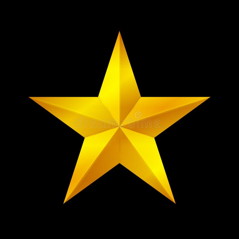 Gold Star Shape Isolated on Black Background, Golden Star Icon, Gold Star  Logo, Image of Golden Star Symbol for Graphic Element Stock Vector -  Illustration of celebrate, element: 144735098