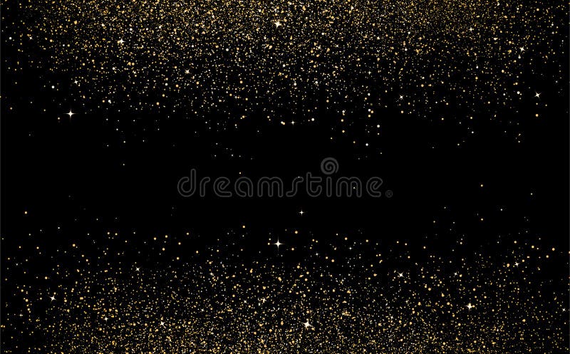 Gold stars dots scatter texture confetti in galaxy and space abs