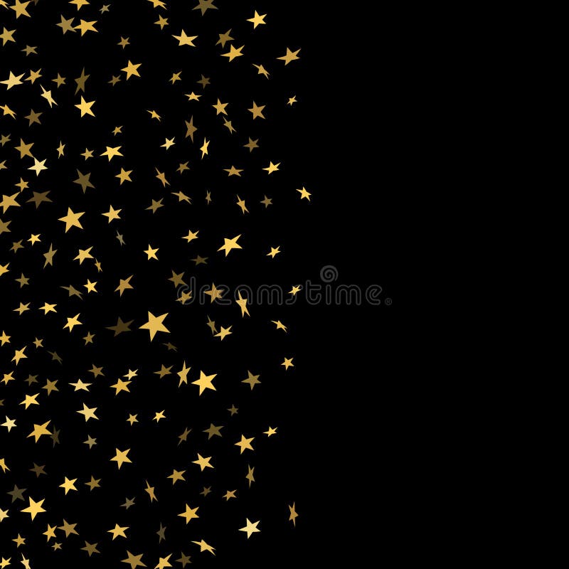 Gold Stars Falling Confetti on White Transparent Background. Golden ...