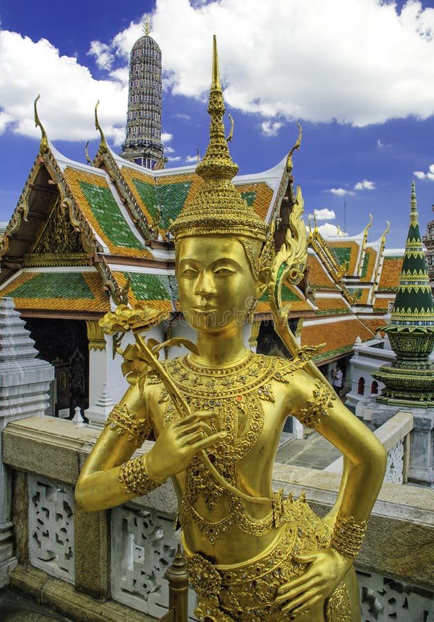 Gold statue at the royal palace in bangkok,thailand