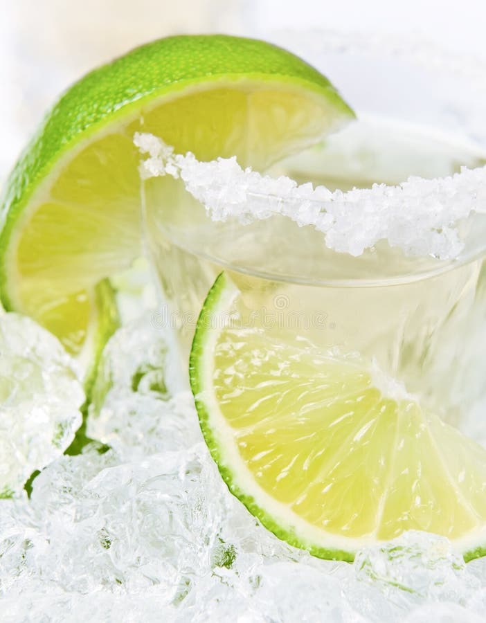 Gold Tequila with Salt and Lime Stock Image Image of portion, color