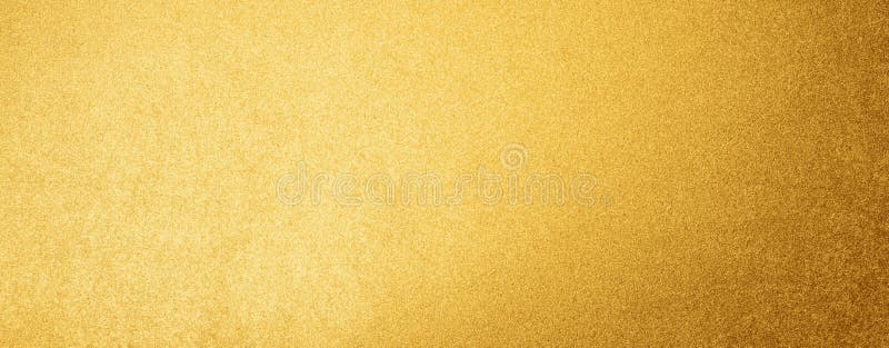 Gold textured background. Shiny golden wall surface with gradient reflection. Abstract luxury christmas wide banner