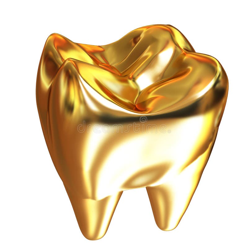 Gold tooth. 3d illustration royalty free illustration